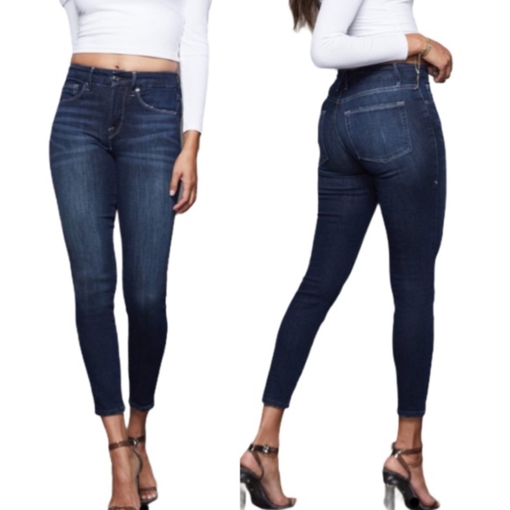 Good American Women's Skinny Jeans - Dark Wash Blue